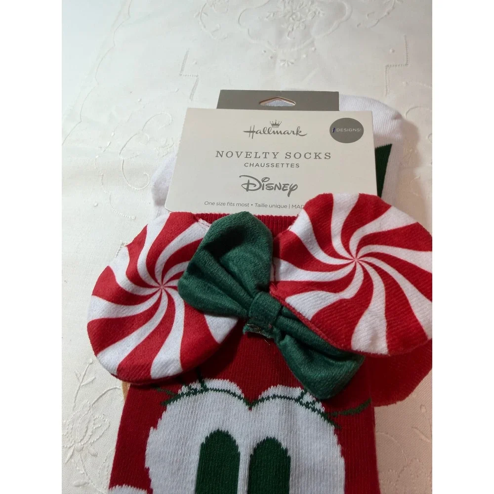 Disney Hallmark knee high Holiday Christmas Mickey Mouse Socks